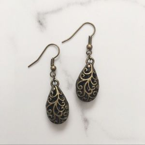 3 for $10 - Bronze teardrop dangles